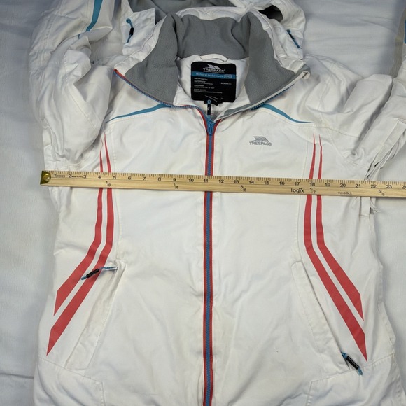 Trespass Protekt Waterproof Windproof, Ski Snow Hooded White Jacket Women's Sz L - Picture 6 of 16